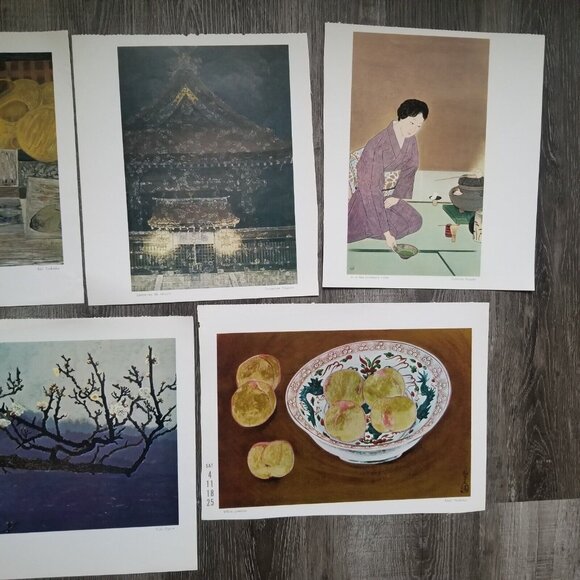 Asian Prints Full Color Art Pictures Frameable Vintage Calendar Book Pages VTG - Picture 16 of 16